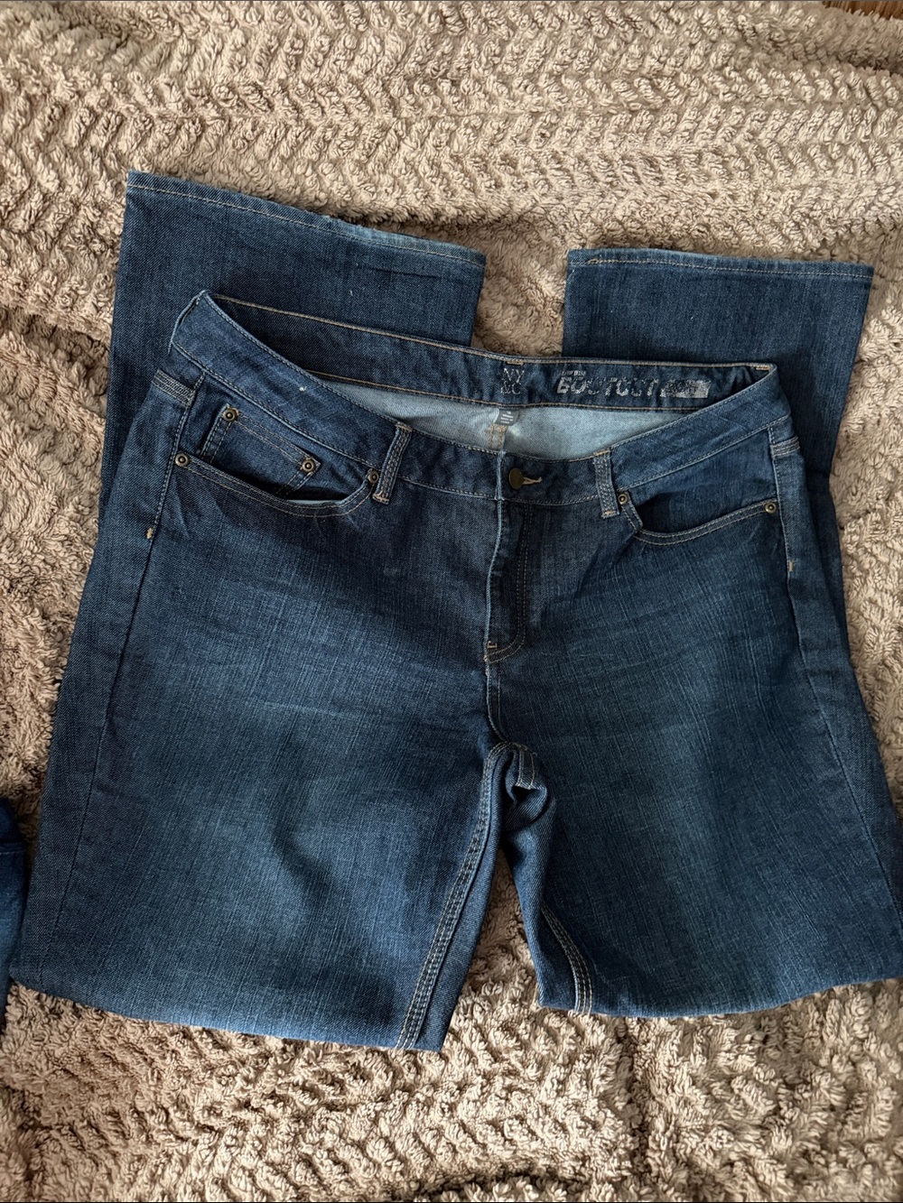NY& Co. Women's Dark Blue Bootcut Leg Jeans Low rise